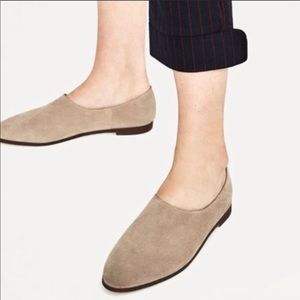 Zara Trafaluc split suede flat sz 37 (6.5M)